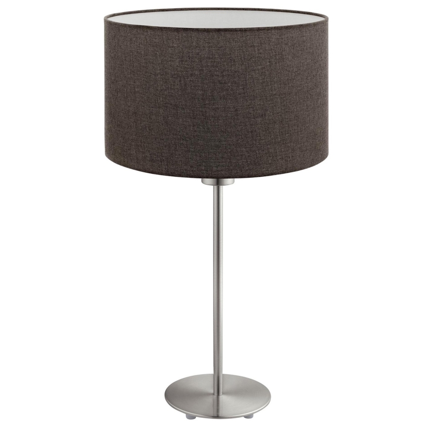 Eglo - Candeeiro de mesa LED  TUNJA 1xE27/60W/230V 38,5 cm cromado mate/castanho