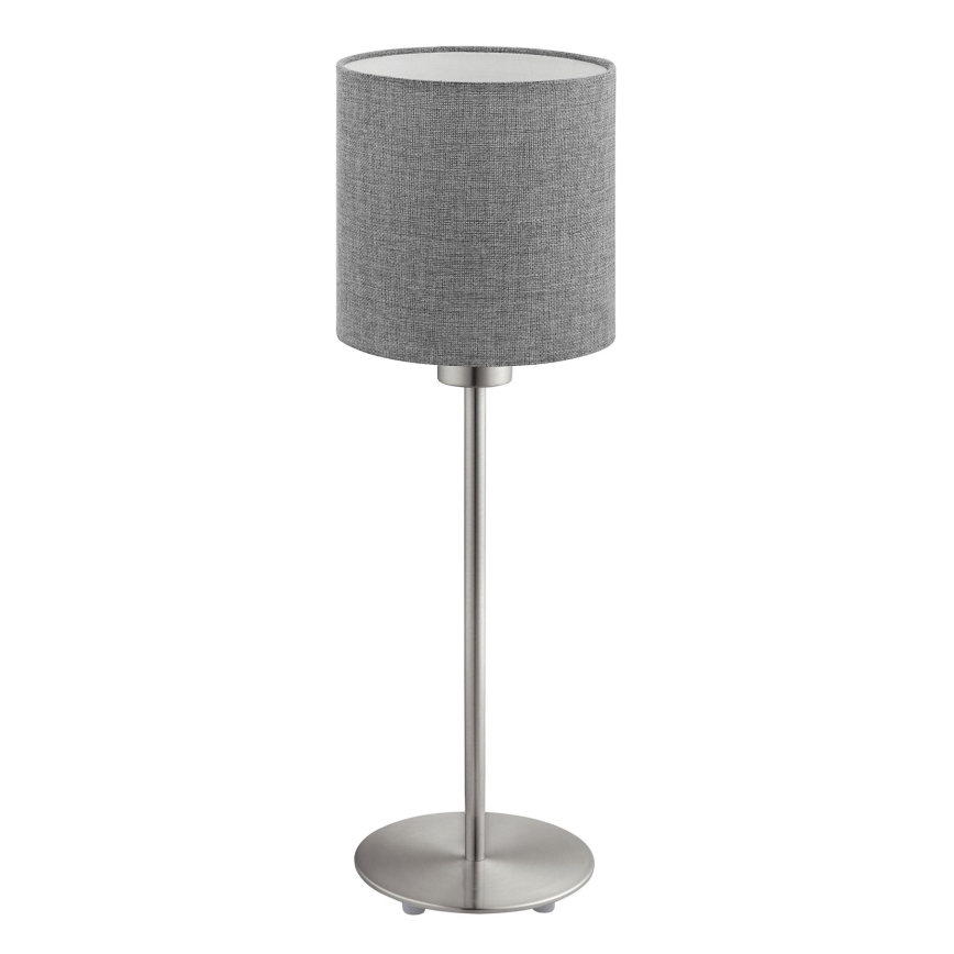 Eglo - Candeeiro de mesa LED TUNJA 1xE27/60W/230V 38,5 cm cromado mate/cinzento