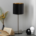 Eglo - Candeeiro de mesa LED TUNJA 1xE27/60W/230V 38,5 cm cromado mate/preto