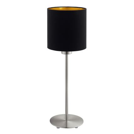 Eglo - Candeeiro de mesa LED TUNJA 1xE27/60W/230V 38,5 cm cromado mate/preto