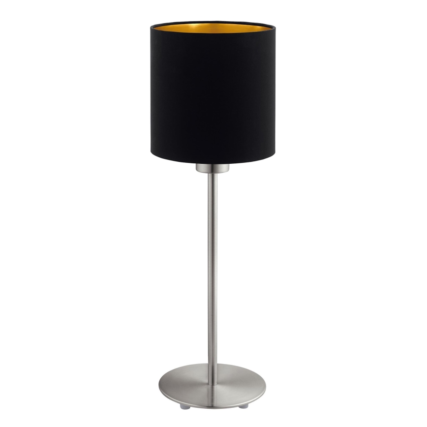 Eglo - Candeeiro de mesa LED TUNJA 1xE27/60W/230V 38,5 cm cromado mate/preto