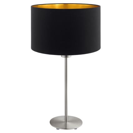 Eglo - Candeeiro de mesa LED  TUNJA 1xE27/60W/230V 38,5 cm cromado mate/preto