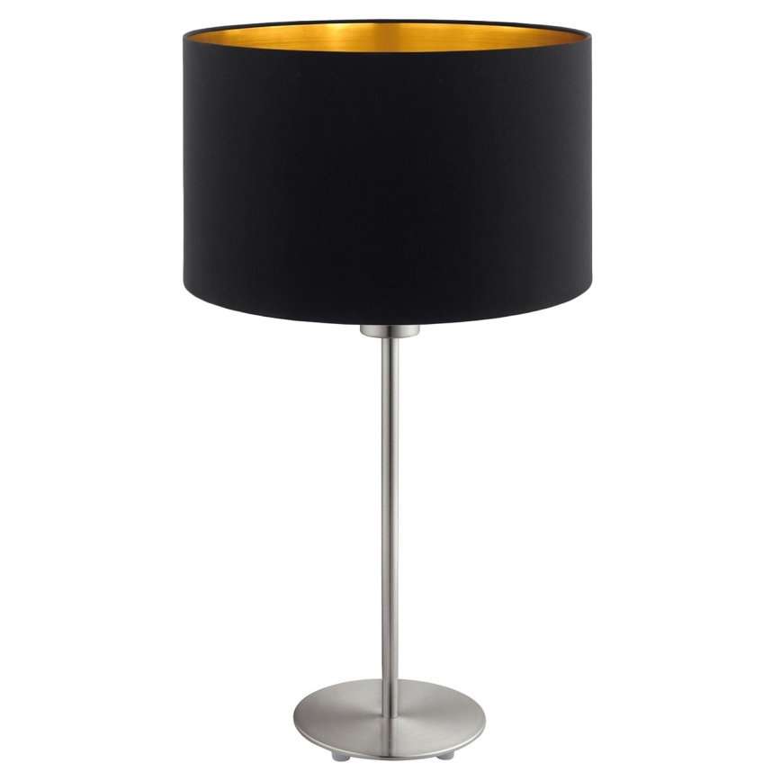 Eglo - Candeeiro de mesa LED  TUNJA 1xE27/60W/230V 38,5 cm cromado mate/preto