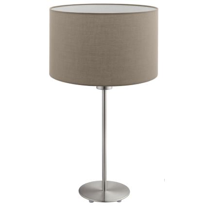 Eglo - Candeeiro de mesa LED  TUNJA 1xE27/60W/230V 38,5 cm cromado mate/taupe