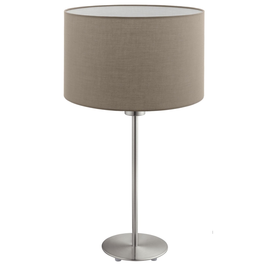 Eglo - Candeeiro de mesa LED  TUNJA 1xE27/60W/230V 38,5 cm cromado mate/taupe
