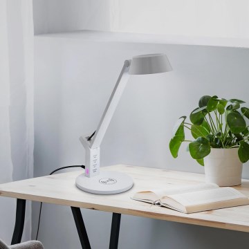 Eglo - Candeeiro de mesa táctil LED com regulação e carregamento sem fios LED/4,8W/230V branco