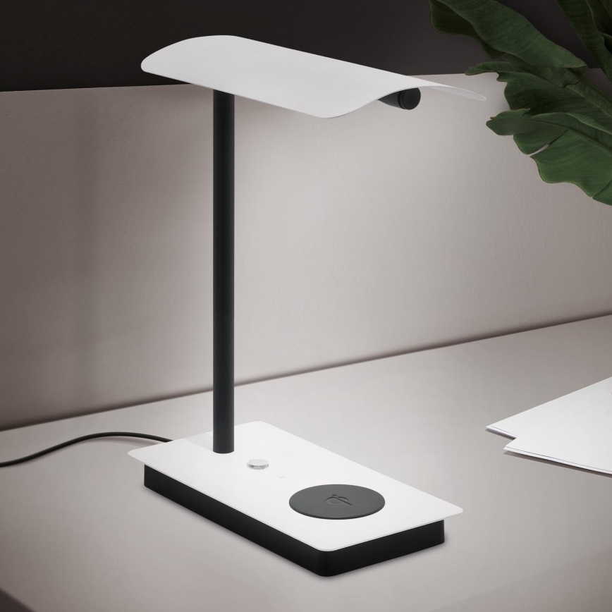 Eglo - Candeeiro de mesa táctil LED com regulação e carregamento sem fios LED/5,8W/230V branco