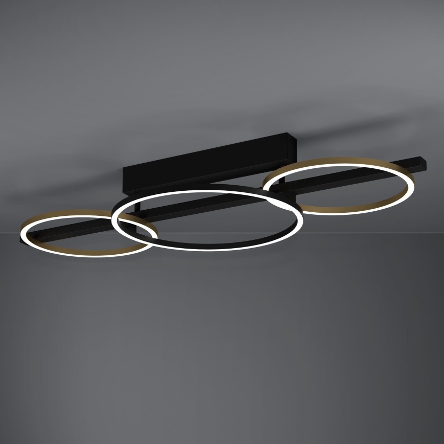 Eglo - Candeeiro integrado LED com regulação 2xLED/12,5W/230V + LED/15,5W 3000K preto