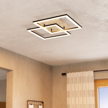 Eglo - Candeeiro integrado LED com regulação 4xLED/32W/230V 2700-6500K castanho/preto