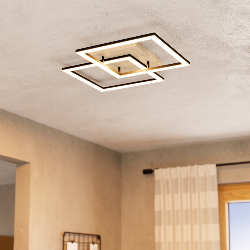 Eglo - Candeeiro integrado LED com regulação 4xLED/32W/230V 2700-6500K castanho/preto