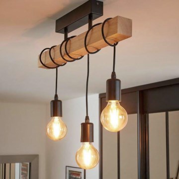 Eglo - Candeeiro integrado TOWNSHEND 3xE27/60W/230V - FSC certificado