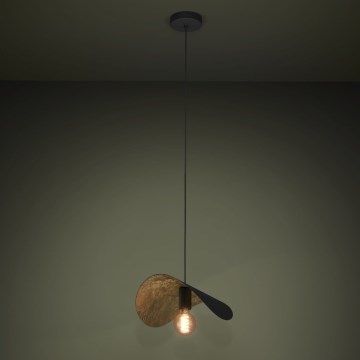 Eglo - Candeeiro suspenso 1xE27/40W/230V 41 cm preto/dourado