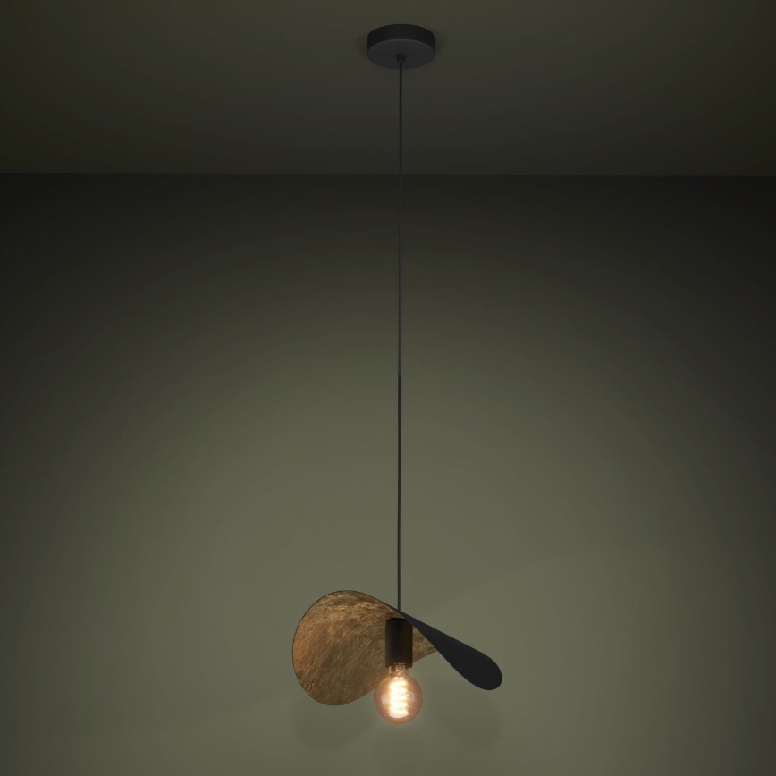 Eglo - Candeeiro suspenso 1xE27/40W/230V 41 cm preto/dourado