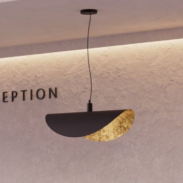 Eglo - Candeeiro suspenso 1xE27/40W/230V 80 cm preto/dourado