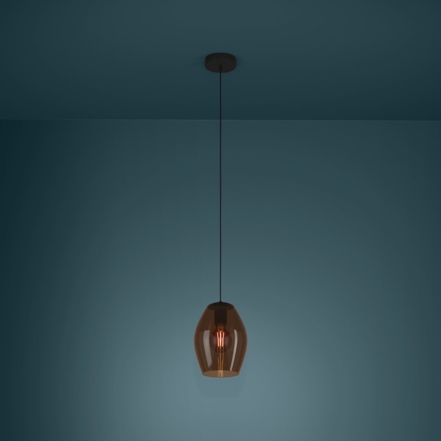 Eglo - Candeeiro suspenso 1xE27/40W/230V castanho