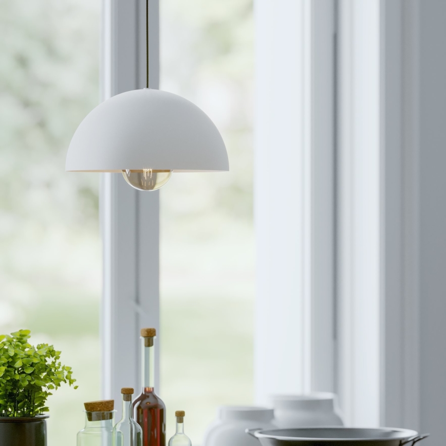 Eglo - Candeeiro suspenso 1xE27/40W/230V diâmetro 30 cm branco