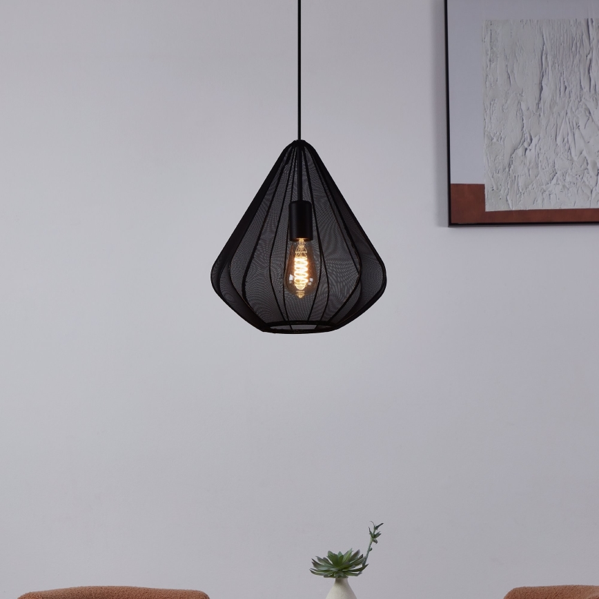 Eglo - Candeeiro suspenso 1xE27/40W/230V diâmetro 33,5 cm preto