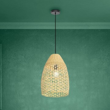Eglo - Candeeiro suspenso 1xE27/40W/230V diâmetro 35 cm bambu