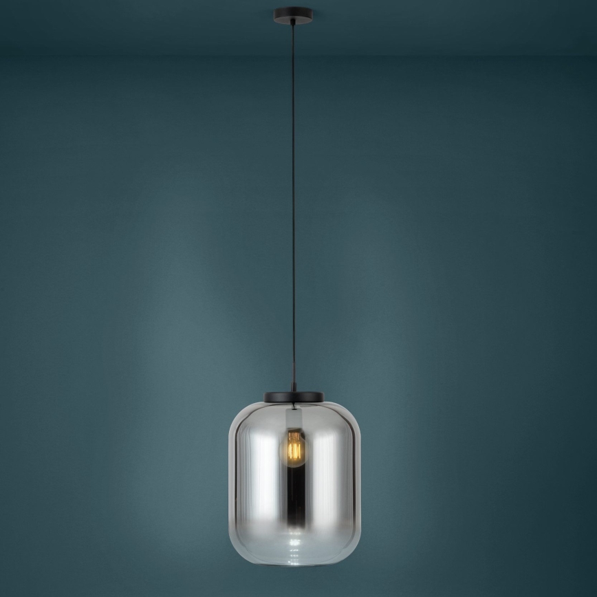 Eglo - Candeeiro suspenso 1xE27/40W/230V diâmetro 35 cm cinzento
