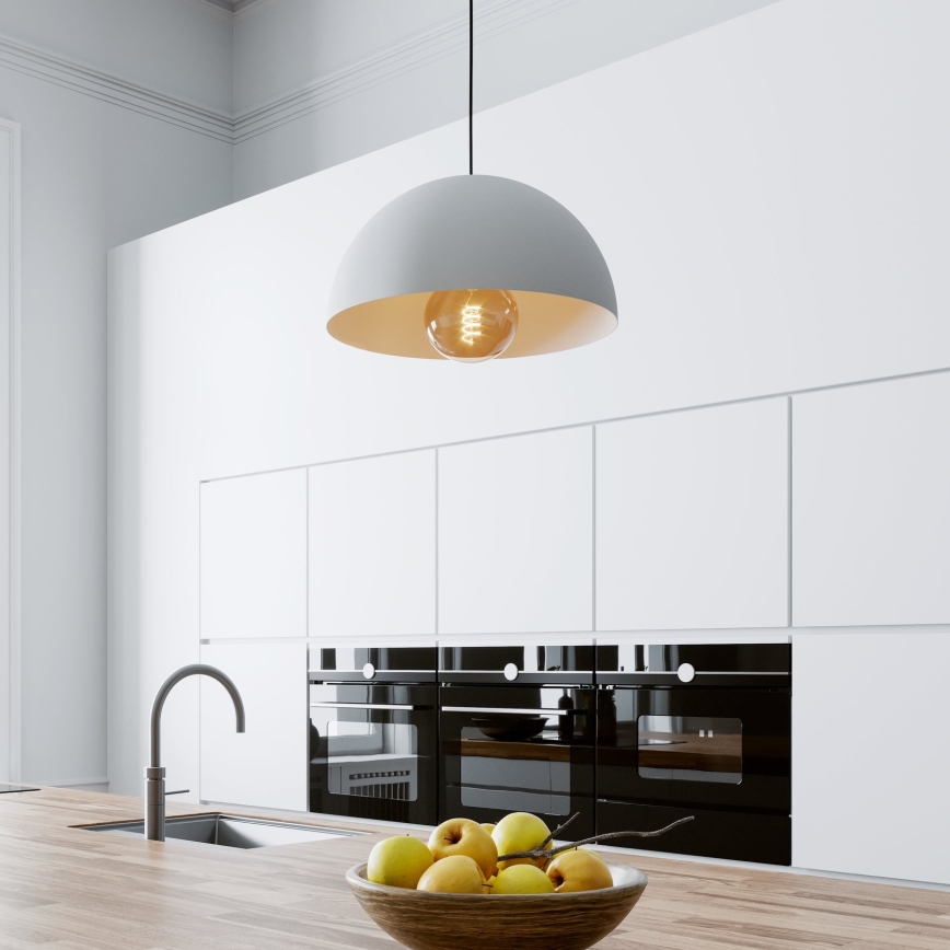 Eglo - Candeeiro suspenso 1xE27/40W/230V diâmetro 38 cm branco