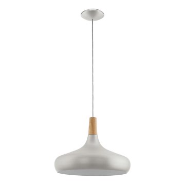 Eglo - Candeeiro suspenso 1xE27/40W/230V diâmetro 40 cm prateado - FSC certificado