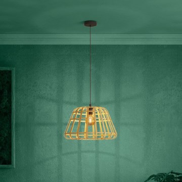 Eglo - Candeeiro suspenso 1xE27/40W/230V diâmetro 50 cm bambu