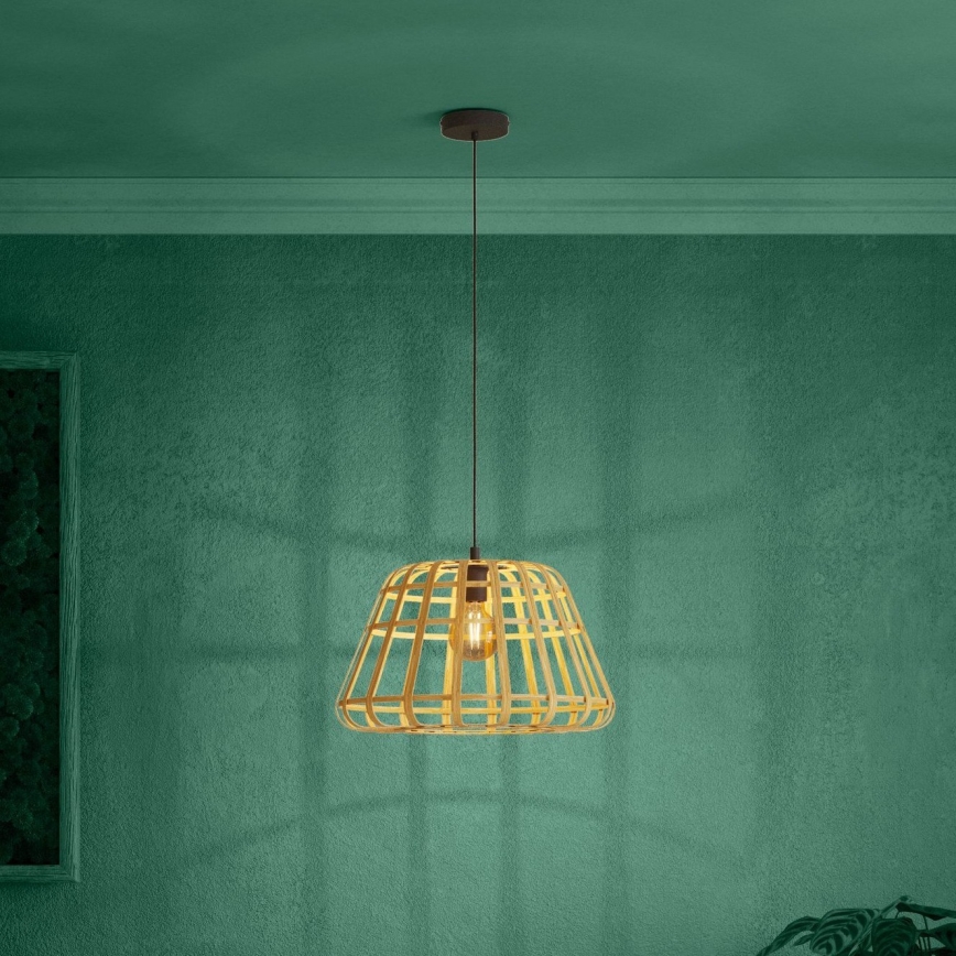 Eglo - Candeeiro suspenso 1xE27/40W/230V diâmetro 50 cm bambu