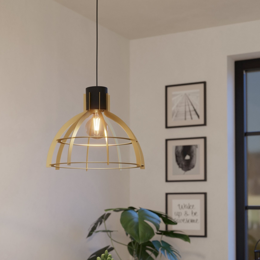 Eglo - Candeeiro suspenso 1xE27/40W/230V dourado