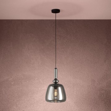 Eglo - Candeeiro suspenso 1xE27/40W/230V fumado