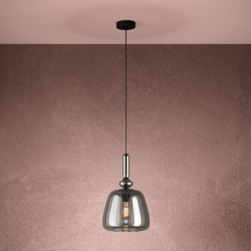 Eglo - Candeeiro suspenso 1xE27/40W/230V fumado