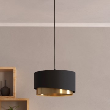 Eglo - Candeeiro suspenso 1xE27/40W/230V preto/dourado