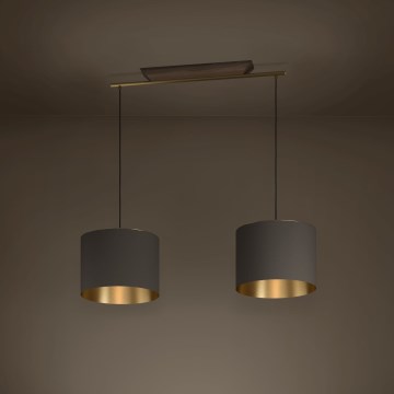 Eglo - Candeeiro suspenso 2xE27/40W/230V castanho/dourado