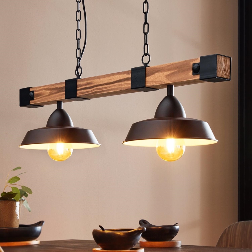 Eglo - Candeeiro suspenso 2xE27/60W/230V - FSC certificado