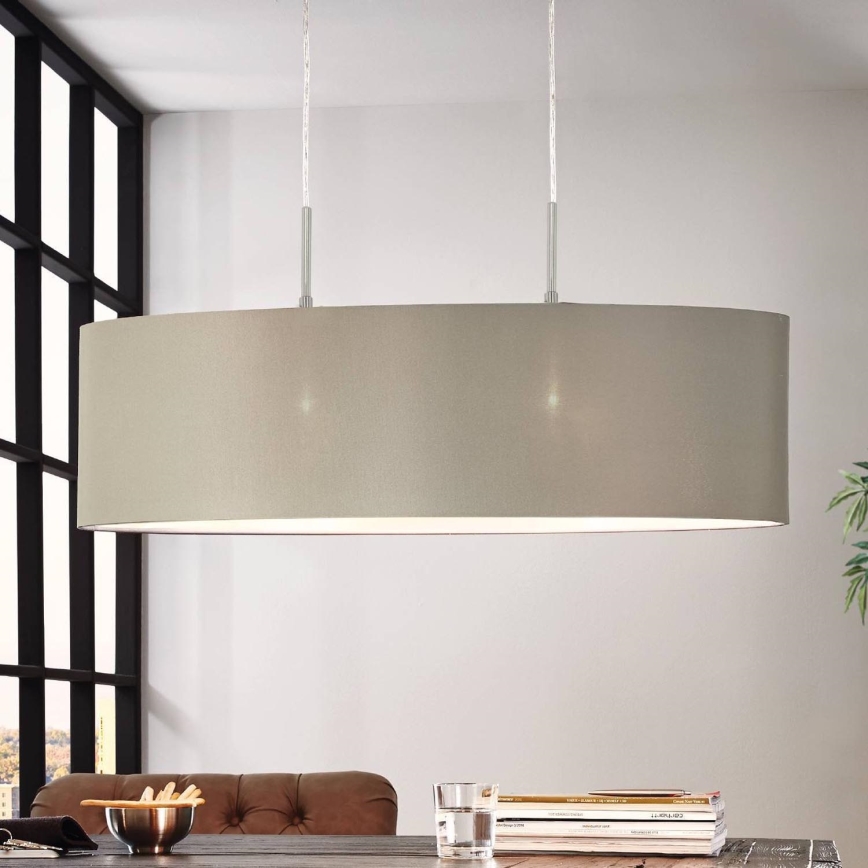 Eglo - Candeeiro suspenso 2xE27/60W/230V taupe