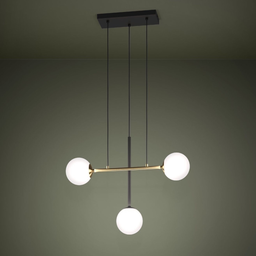 Eglo - Candeeiro suspenso 3xE14/40W/230V dourado/preto