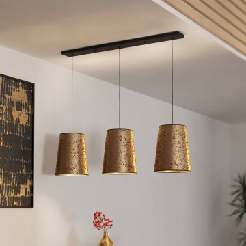 Eglo - Candeeiro suspenso 3xE27/25W/230V dourado/rosa