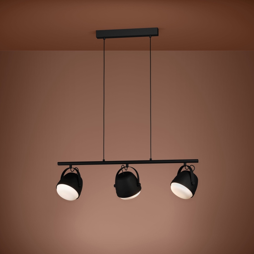 Eglo - Candeeiro suspenso 3xE27/28W/230V preto