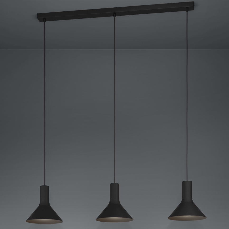 Eglo - Candeeiro suspenso 3xE27/28W/230V preto