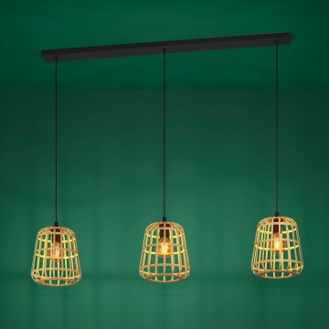 Eglo - Candeeiro suspenso 3xE27/40W/230V bambu