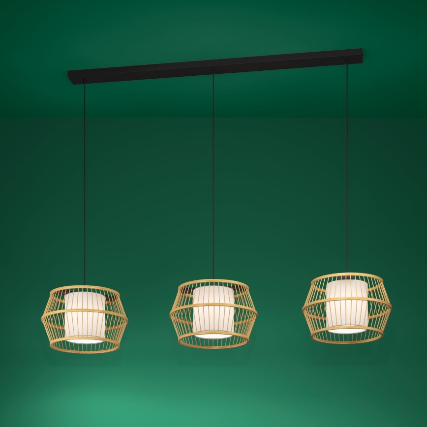 Eglo - Candeeiro suspenso 3xE27/40W/230V bambu