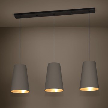 Eglo - Candeeiro suspenso 3xE27/40W/230V castanho
