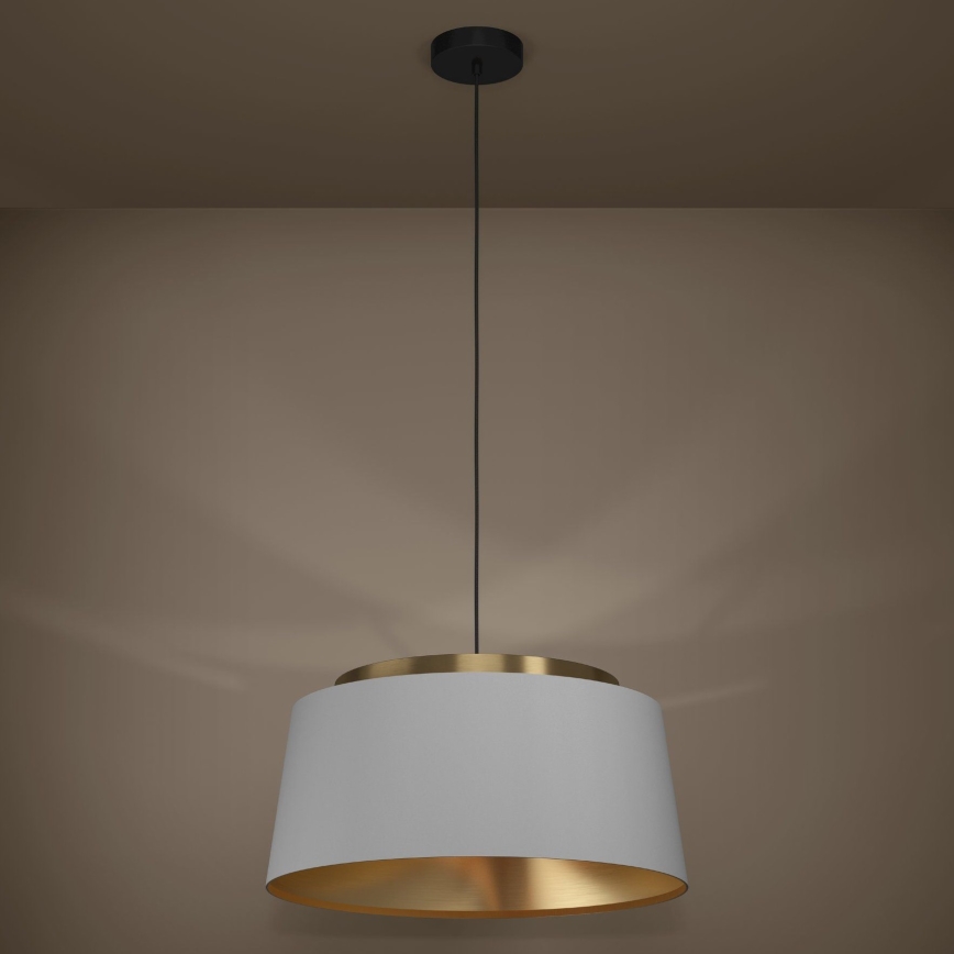 Eglo - Candeeiro suspenso 3xE27/40W/230V cinzento/dourado