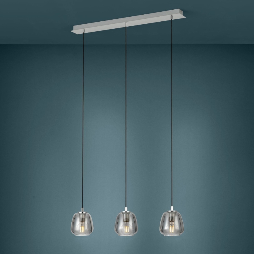 Eglo - Candeeiro suspenso 3xE27/40W/230V cromado brilhante