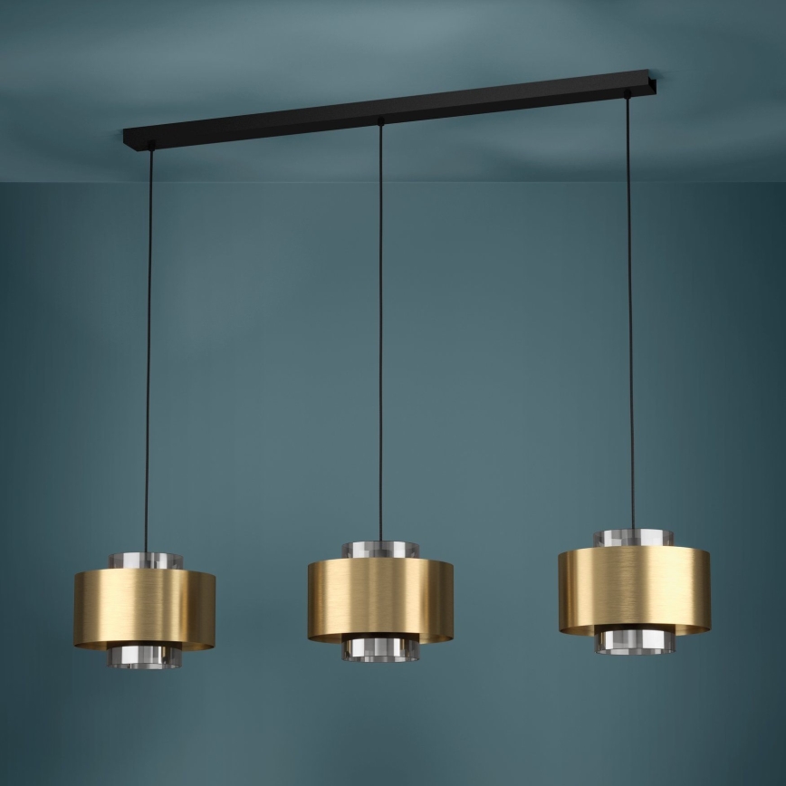 Eglo - Candeeiro suspenso 3xE27/40W/230V dourado
