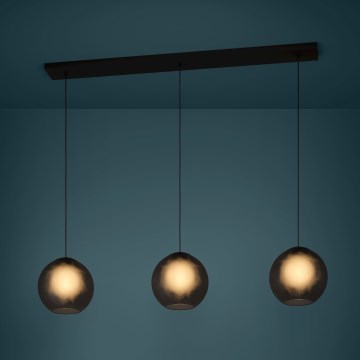 Eglo - Candeeiro suspenso 3xE27/40W/230V fumado