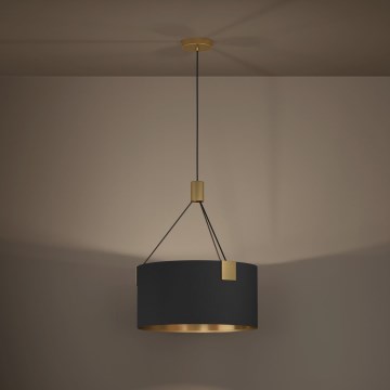 Eglo - Candeeiro suspenso 3xE27/40W/230V preto/dourado