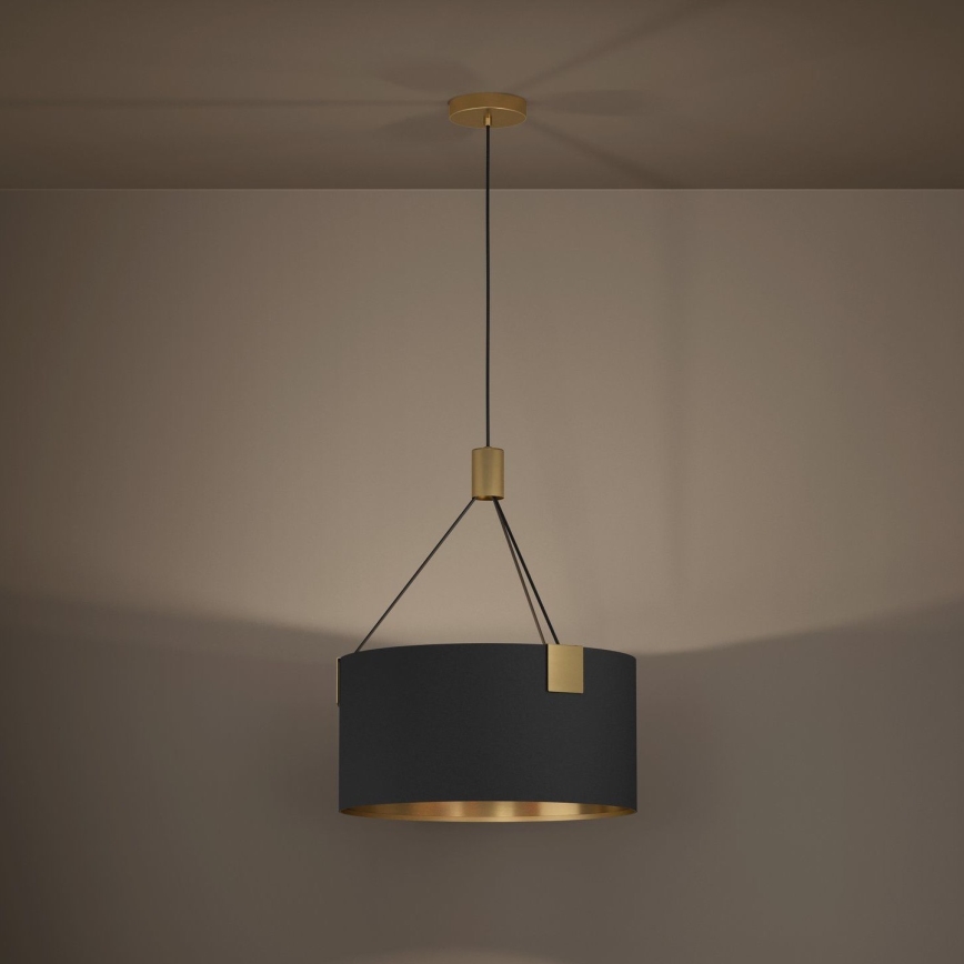 Eglo - Candeeiro suspenso 3xE27/40W/230V preto/dourado