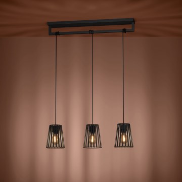 Eglo - Candeeiro suspenso 3xE27/40W/230V preto