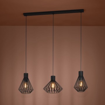 Eglo - Candeeiro suspenso 3xE27/40W/230V preto