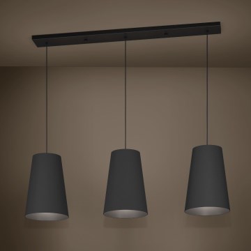 Eglo - Candeeiro suspenso 3xE27/40W/230V preto
